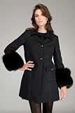 Valentino Red Fur Cuff Black Coat