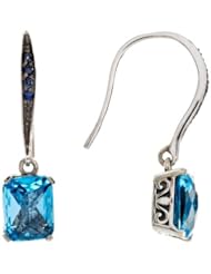 Balissima By Effy Collection Sterling Silver Blue Topaz and Sapphire Earrings