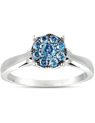 1/4 CTW Enhanced Blue Diamond Ring - Size 7