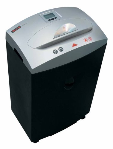 Peach 1500 XCD Profi Cross Cut Shredder, Aktenvernichter mit LCD-Display, Partikelschnitt, schwarz-silber