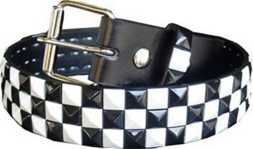 Black and White Studded Punk Rock Belt - L
