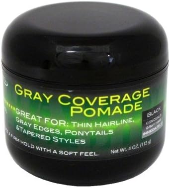 Gray Coverage Black Pomade 4 Ounce Jar (118ml) (2 Pack)