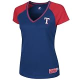 Texas Rangers Women's In The Dust V-Neck Jersey Fashion Top