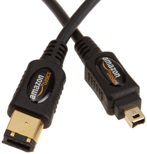 AmazonBasics IEEE 1394 4-Pin/6-Pin FireWire Cable (6 Feet / 1.8 Meters) [Amazon Frustration-Free Packaging]