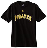 MLB Boys' Pittsburgh Pirates Official Wordmark Short Sleeve Basic Tee by Majestic (Black, Small)