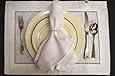 Loom State White Linen Hemstitch Dinner Napkins - Set of 12