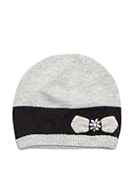 Alice Hannah Gorro Lana Classic Diamante Flower Bow (Gris Claro / Negro)