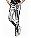CIC Collection Men 's Metallic Shiny Jeans Silver Disco Pants,Silver,US 28 Tag size M