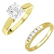 18K Yellow Gold Diamond Wedding Set - 0.65 Ct.