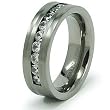 8mm Titanium Ring with CZ (Sizes 8-12)