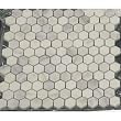 White Marble Hexagon 1x1 POLISHED Mosaic Tiles on 12x12 Sheet