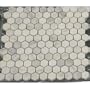 White Marble Hexagon 1x1 POLISHED Mosaic Tiles on 12x12 Sheet