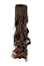 WIG ME UP - Postiche Queue De Cheval Mix De Brun Ondulé 63Cm, Attache Avec Élastique Et Pince