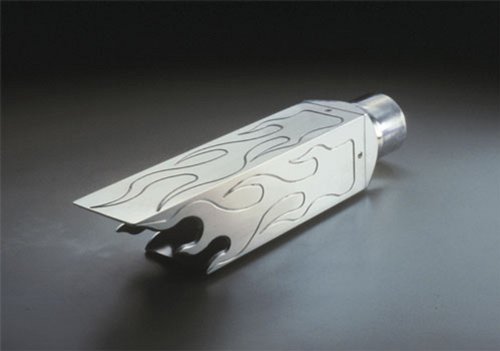 All Sales 4000 Brushed Billet Aluminum 3" Square Flame Exhaust Tip