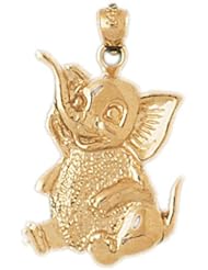 Dazzlers Solid 14k Gold Elephant Charm Pendant Available in three colors from jewelsberry (weights: 2.8 grams only)