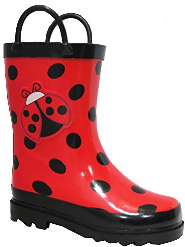 Little Girl's Red Ladybug Rain Boots Sizes - Toddler/Little Kids
