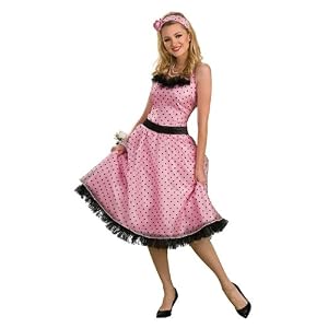 Rubies Retro 50s Pink Polka Dot Prom Dress Halloween Costume L