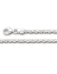 14K White Gold Solid Diamond Cut Royal Rope (Width 2.25mm)