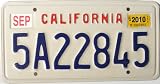 California Red white and blue red square graphic License Plate