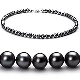 Black 6-7mm AA Freshwater Pearl Necklace 18 inch Princess Length