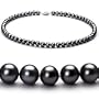 PearlsOnly Black 6-7mm AA Freshwater Pearl Necklace-23-inch---Matinee