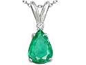 1.03 cttw Genuine Emerald and Diamond Pendant - 14kt Yellow Gold LIFETIME WARRANTY