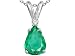 1.03 cttw Genuine Emerald and Diamond Pendant - 14kt White or Yellow Gold