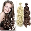 7tlg Clip In Extensions SET 55 cm Haarverlaengerung FARBWAHL Extension gelockt 110Gram