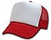 DECKY Two Tone Trucker Mesh Caps Plain Baseball Hat (Adjustable, RED/WHITE)