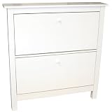 STOWE - 8 Pair Shoe Storage Organiser Cabinet - White