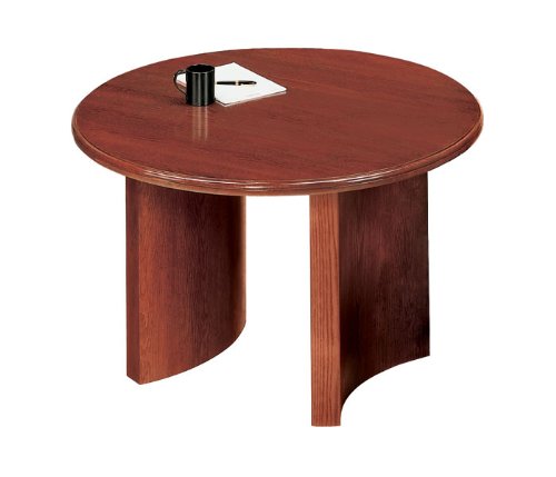  Contemporary 48 Round Conference Table Mahogany Finish