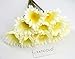 10 PCS Real Touch Latex Silk Artificial fake plastic Daisy Chrysanthemum Flowers Sun Chrysanthemum,Sunflower, Simulation Gerber, Dimorphotheca,Party Room home Decoration DIY Flower Bouquet (white)