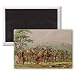 Mandan Archery Contest, c.1832 (coloured.. - 3x2 inch Fridge Magnet - large magnetic button - Magnet