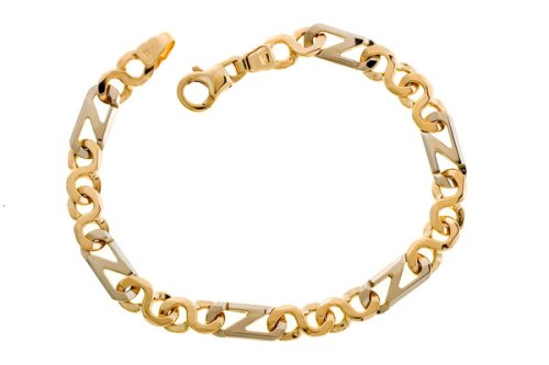 10K Two Tone Figure 8 and Z Link Bracelet.