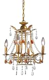 Eurofase 12251-018 Basque 4-Light Chandelier, Gold/Crystal
