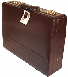 Bugatti Burgundy  Leather Attache Case 5" Exp 6"