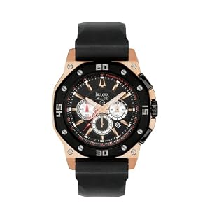 Buy Bulova Mens Marine Star Black Dial Watch #98B118 by Bulova