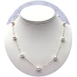 HinsonGayle Gem Collection Handpicked AAA 7.5-8.0mm White Cultured Pearl Tin Cup Necklace (18K Yellow Gold)