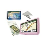 Skque Garmin 200w Pink Silicone Skin Case Cover + Screen Protector Bundle Kit Set