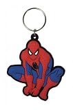 Spider-Man - 2D Rubber Keychain / Key Ring (Crouching) (Size: 2 x 2)