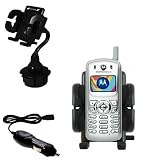 Motorola C353 Car Cup Holder with Car Charger - Uses Gomadic TipExchange