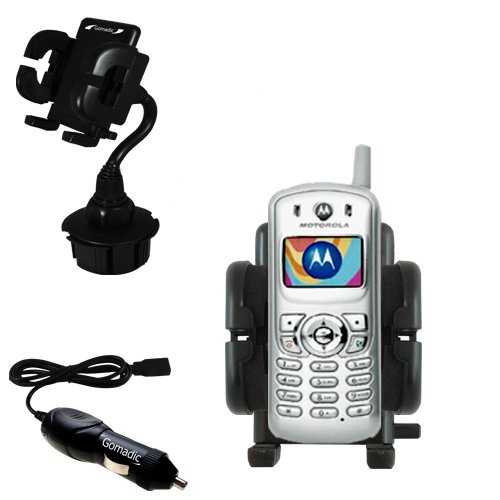 Motorola C353 Auto Cup Holder with Car Charger - Uses Gomadic TipExchange