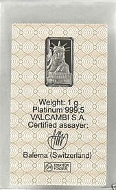 NEW 1 GRAM CREDIT SUISSE PLATINUM BAR SEALED