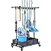 JIAHAI Broom Holder Floor Standing Movable Floor-Mounted mop Rack Cleaning Tool Storage for Schools, Hospitals, Factories, Hotels, Restaurants, Property Companies