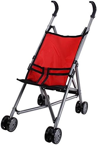Doll Trolley, Sinbadteck Baby Toys Playing House Pram Cart Doll Stroller for Toddlers Babies With Safety Buckle & Enviroment-care Iron Material (A Style)