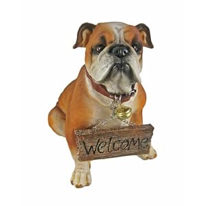 Cute Bulldog Un-Welcome Statue Dog