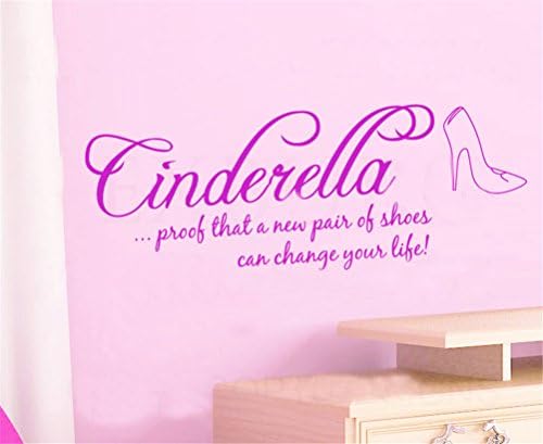 Hongteen Living Room/ Tv Wall Sticker Crative DIY Wallpaper "Cinderella" Peel and Stick Poster