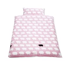 Pinolino 630522-7 - Bett- und Kopfkissenbezug f�r Kinderbetten, 'Happy Sheep' rosa