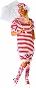 Alexanders Costumes Bathing Suit Female, Red/White, Medium