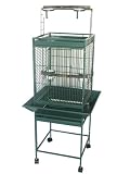Brand New Parrot Bird Wrought Iron Cage Cages w/ Parrot Toys 18x18x57-WI18HGN - PT